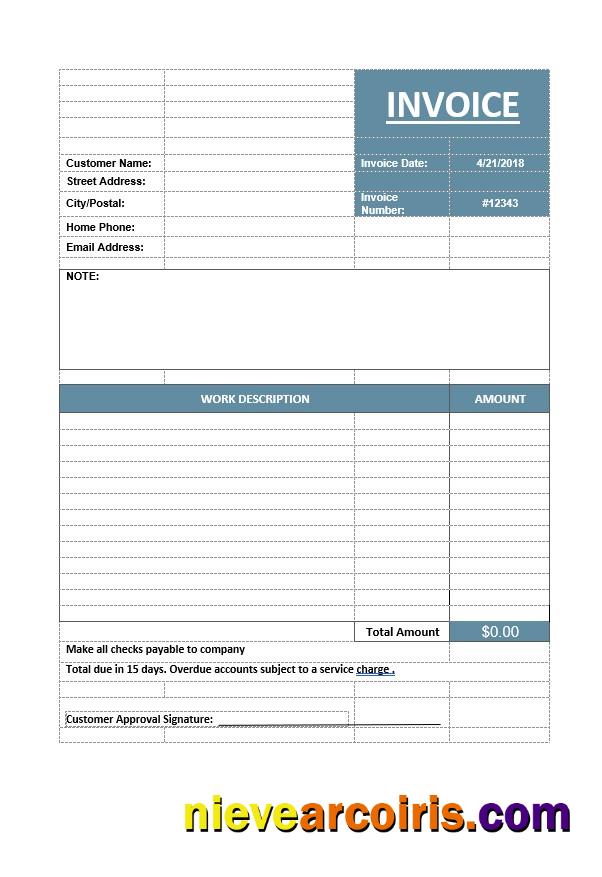 Basic Service Invoice